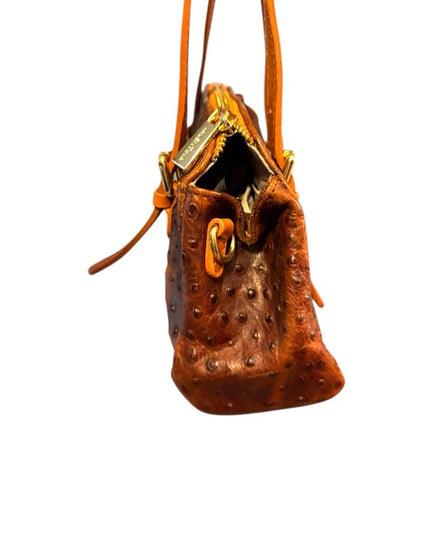 Valentina Stunning Elegant Brown Ostrich Leather Handbag