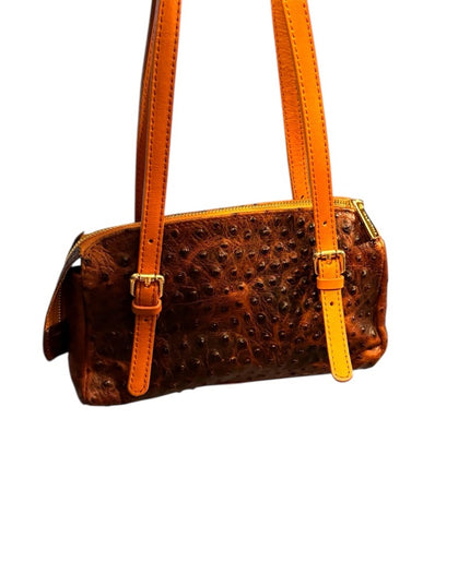 Valentina Stunning Elegant Brown Ostrich Leather Handbag