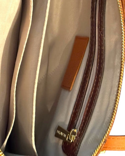 Valentina Stunning Elegant Brown Ostrich Leather Handbag