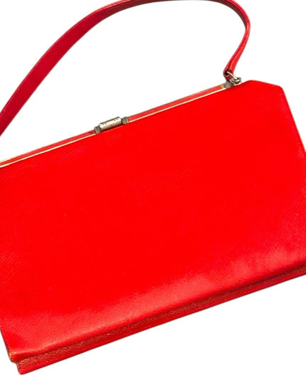 Elegant Red Vintage 1950s Women's Handbag Jackie O styled
