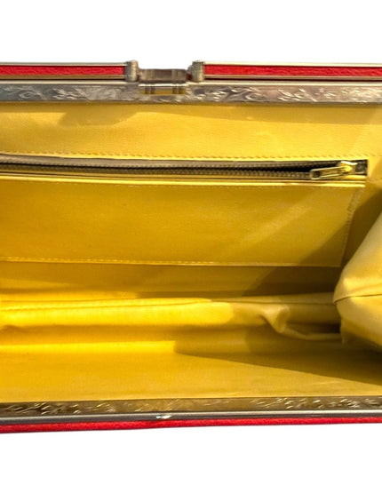 Elegant Red Vintage 1950s Women's Handbag Jackie O styled