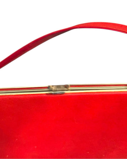 Elegant Red Vintage 1950s Women's Handbag Jackie O styled