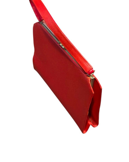 Elegant Red Vintage 1950s Women's Handbag Jackie O styled