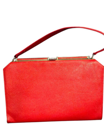 Elegant Red Vintage 1950s Women's Handbag Jackie O styled