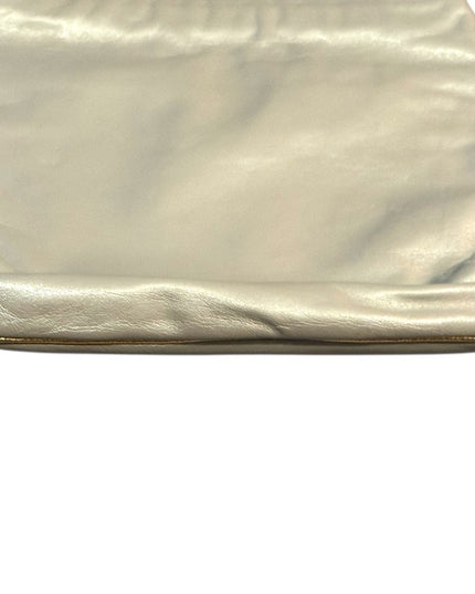 Elegant GRAY Leather & gold accent Vintage Shoulder Bag