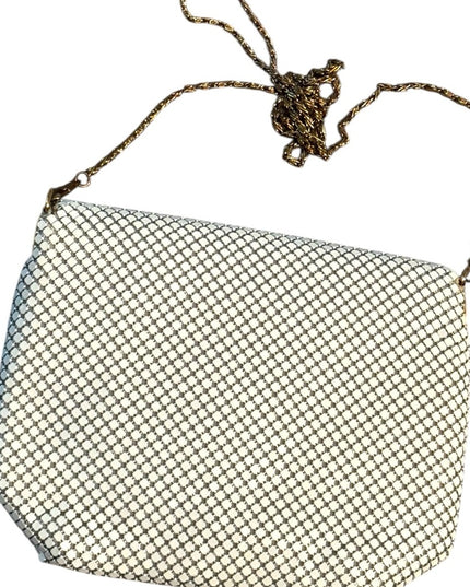 Elegant White Mesh Vintage 1970s  Shoulder Bag