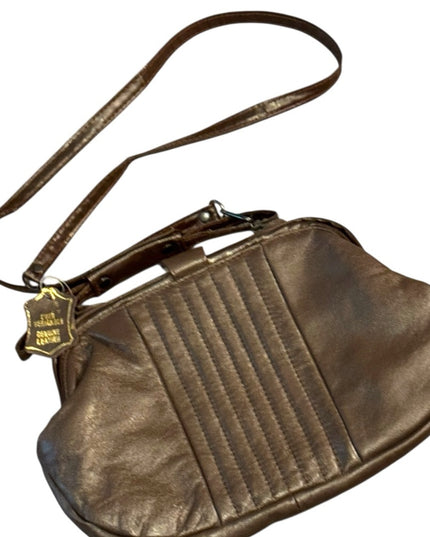 Vintage 1970s Brown Leather fancy shoulder bag