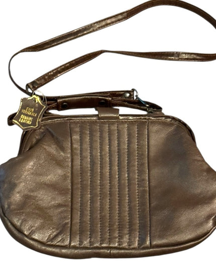 Vintage 1970s Brown Leather fancy shoulder bag