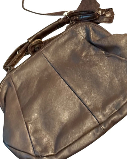 Vintage 1970s Brown Leather fancy shoulder bag