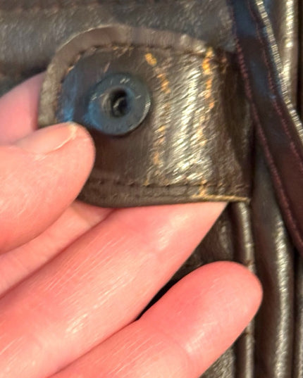 Vintage 1970s Brown Leather fancy shoulder bag