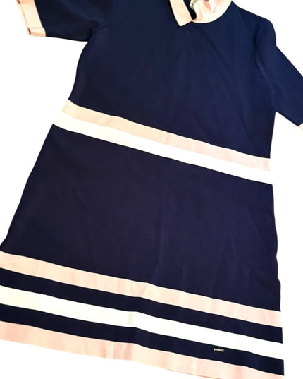 TED BAKER NWOT Navy and Cream pink stripe dress