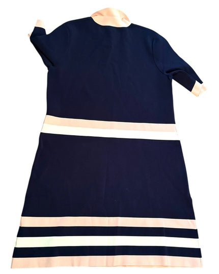 TED BAKER NWOT Navy and Cream pink stripe dress