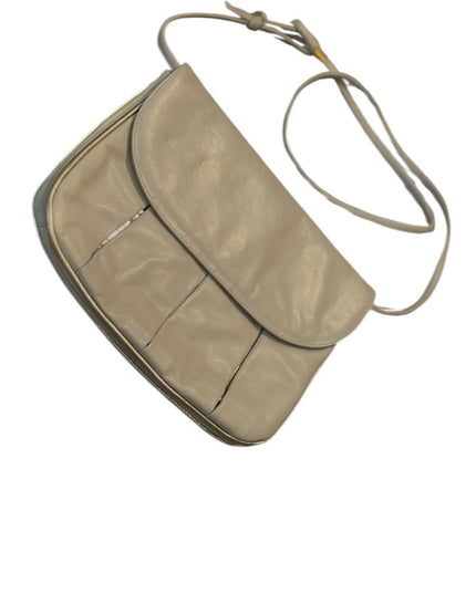 Elegant Vintage Gray Leather Shoulder Bag with silver accent