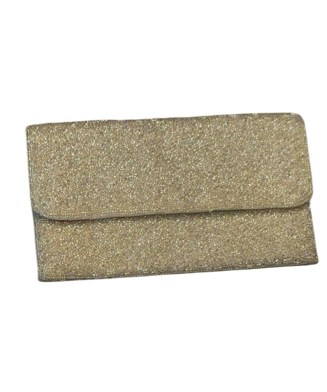 Elegant Vintage Micro Bead Silver Clutch Bag Wedding Event Christening