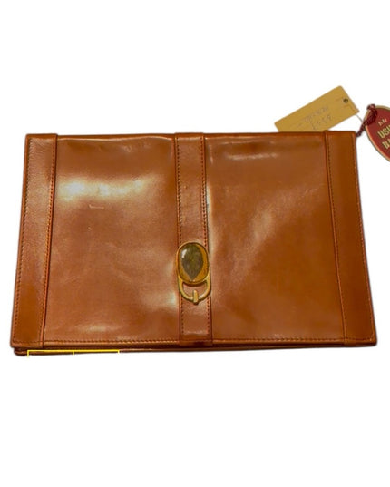 Ushy Bauer Vintage Stunning Tan Leather Shoulder Handbag Clutch NWT