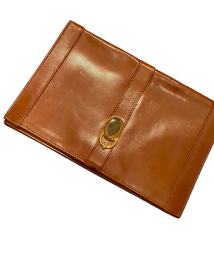 Ushy Bauer Vintage Stunning Tan Leather Shoulder Handbag Clutch NWT