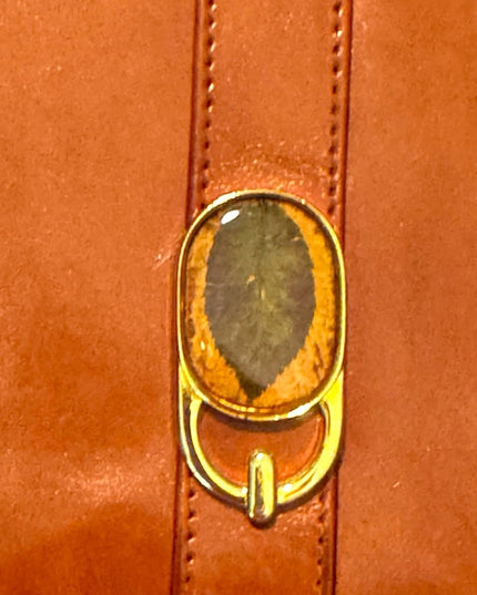 Ushy Bauer Vintage Stunning Tan Leather Shoulder Handbag Clutch NWT