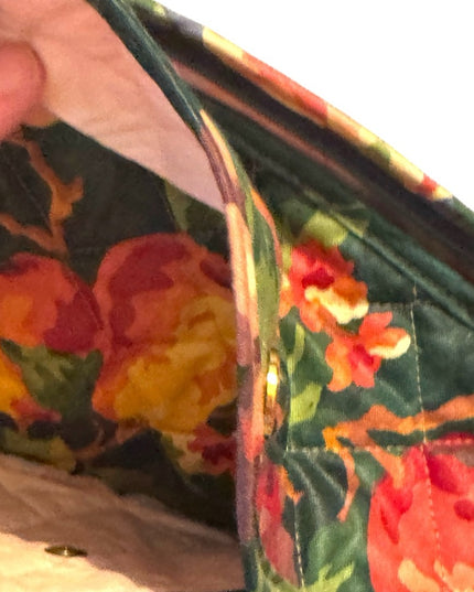 Maggie B Overnight Quilted Floral Bag with Vibrant Colors Flowers