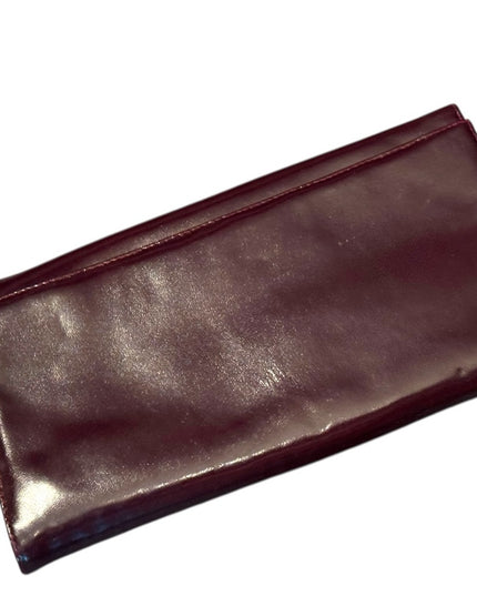 Elegant Vintage Leather Burgundy Clutch