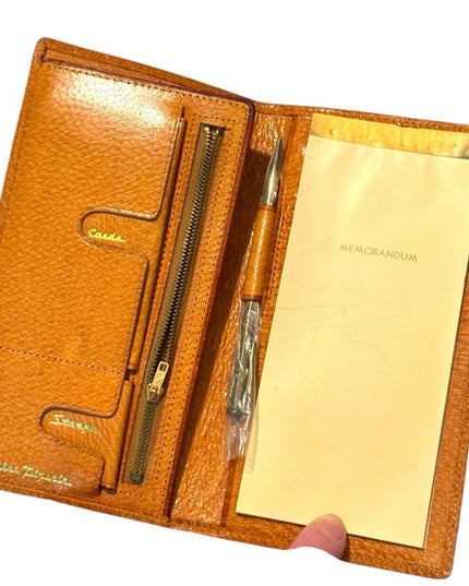 Vintage Tan Pigskin Leather Wallet
