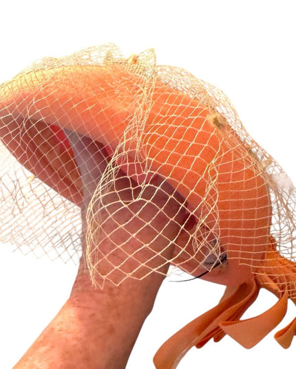 Elegant Vintage Eatons Peach Hat Felt with Netting