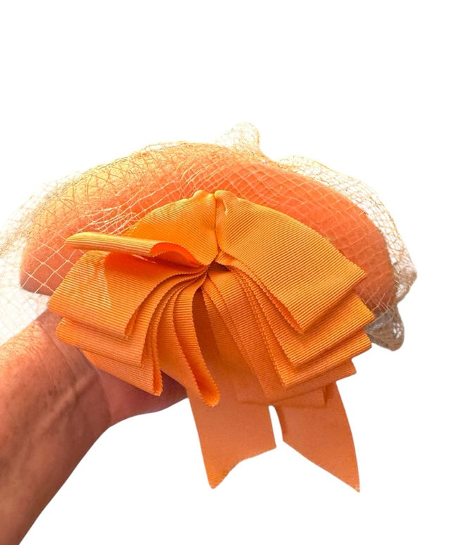 Elegant Vintage Eatons Peach Hat Felt with Netting