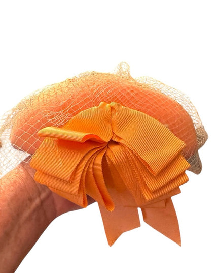 Elegant Vintage Eatons Peach Hat Felt with Netting