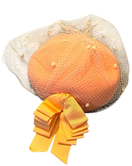 Elegant Vintage Eatons Peach Hat Felt with Netting