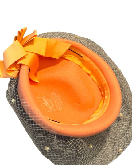 Elegant Vintage Eatons Peach Hat Felt with Netting