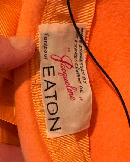 Elegant Vintage Eatons Peach Hat Felt with Netting
