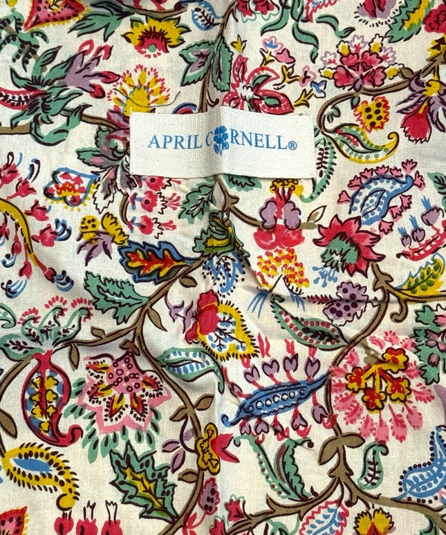 April Cornell cotton flowers shoulder shopper market bag
