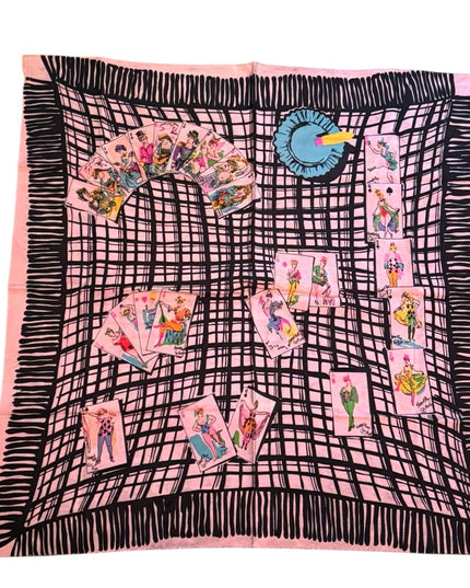 Antique Hard A Port Cut A Plug Playing Cards Ladies Colorful RARE SILK Scarf