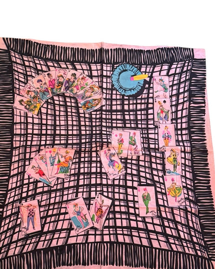 Antique Hard A Port Cut A Plug Playing Cards Ladies Colorful RARE SILK Scarf