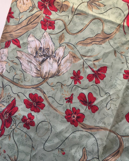 - Nina Ricci Paris SILK scarf green flower beauty