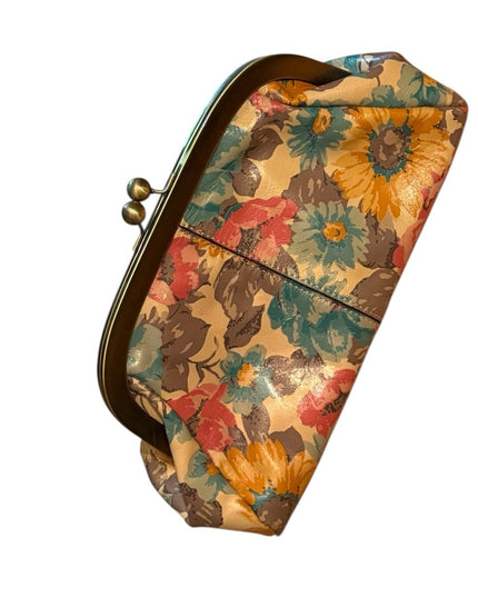 Patricia Nash Leather Floral Watercolor Flowers Colorful  Chain Strap Clutch