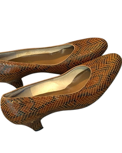 Handmade Vintage Brown Snakeskin Celebrity  Women Shoes