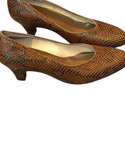 Handmade Vintage Brown Snakeskin Celebrity  Women Shoes