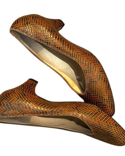 Handmade Vintage Brown Snakeskin Celebrity  Women Shoes