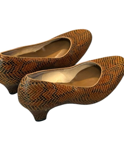 Handmade Vintage Brown Snakeskin Celebrity  Women Shoes
