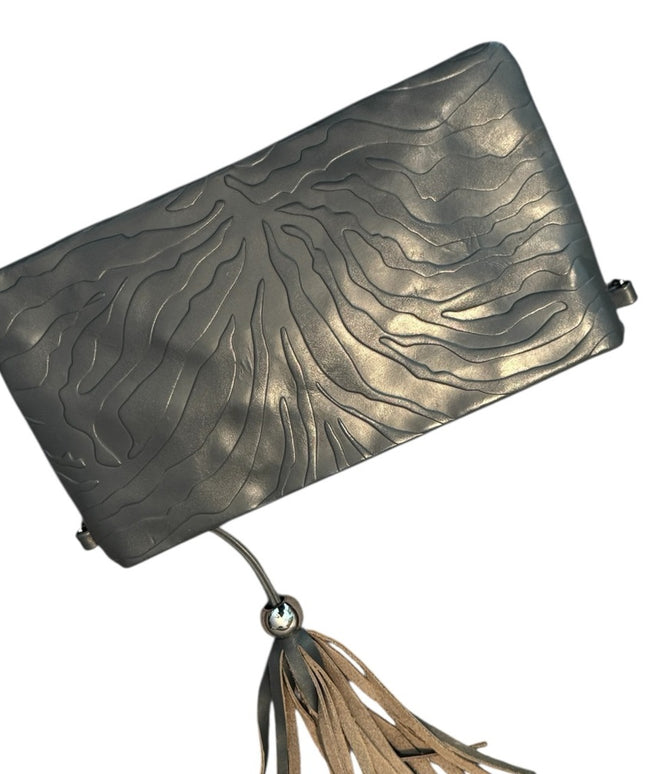 Elegant Gray Clutch with Tassel Sam & Kate