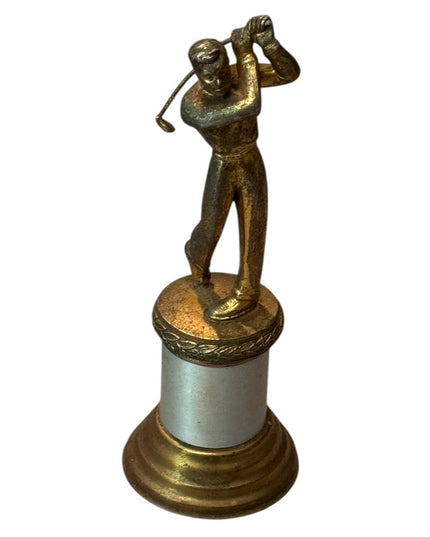 Antique 1920s Art Deco Gold Brass Golf Trophy