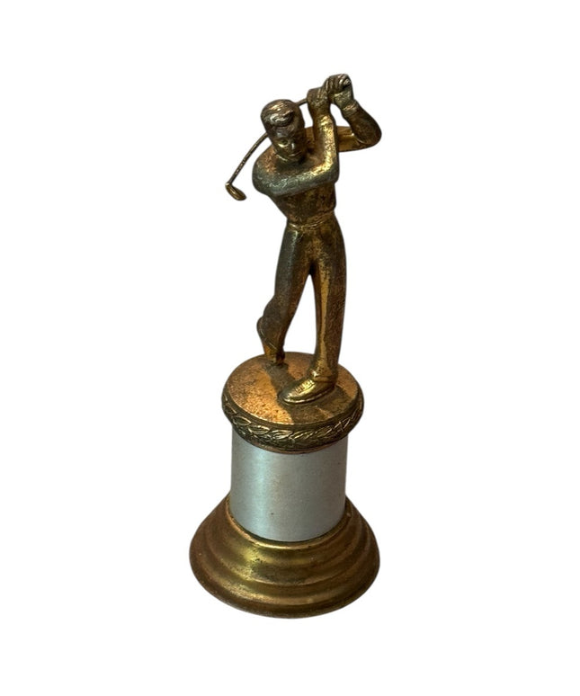 Antique 1920s Art Deco Gold Brass Golf Trophy
