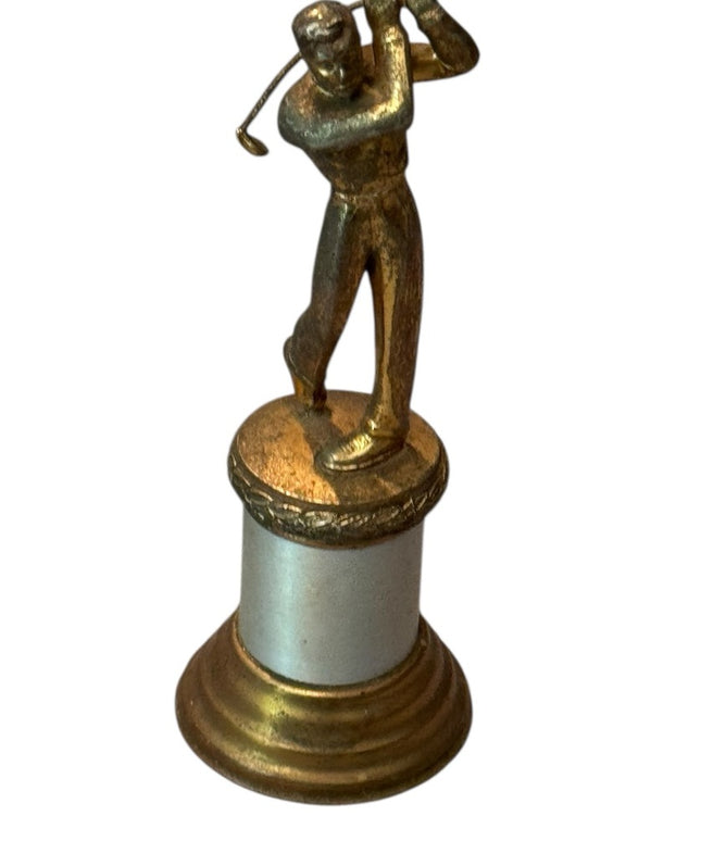 Antique 1920s Art Deco Gold Brass Golf Trophy
