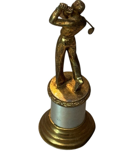 Antique 1920s Art Deco Gold Brass Golf Trophy