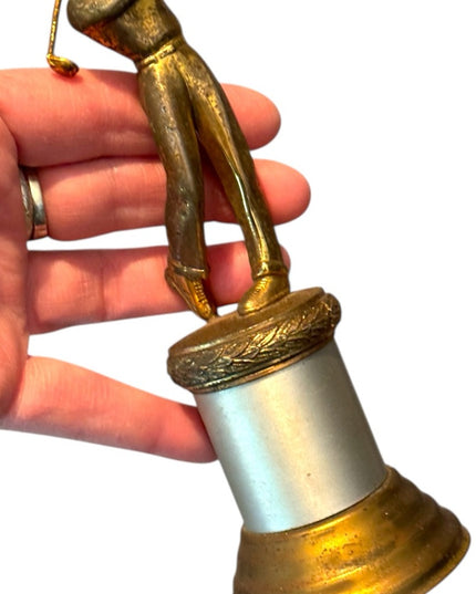 Antique 1920s Art Deco Gold Brass Golf Trophy