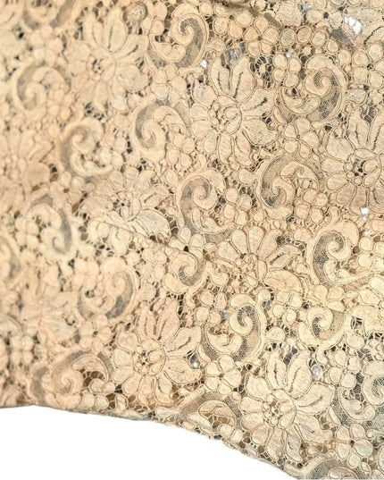 Antique 1930s cream lace  top white beige sleeveless evening cocktail blouse