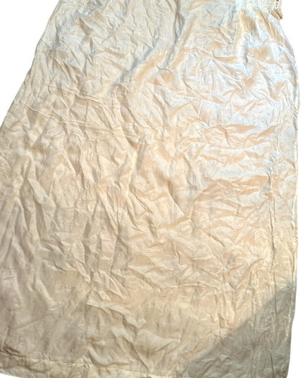 Lovely Antique Late 1800s Silk Cream Sleeveless slip under dress crochet collar