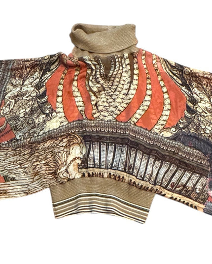 Class Roberto Cavalli Elegant SILK Black Label Blouse Turtle neck NWOT