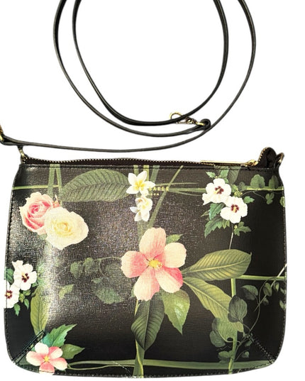 Ted Baker Floral Black Crossbody Bag Colorful Flowers & Black