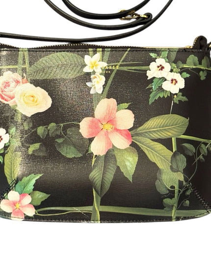 Ted Baker Floral Black Crossbody Bag Colorful Flowers & Black